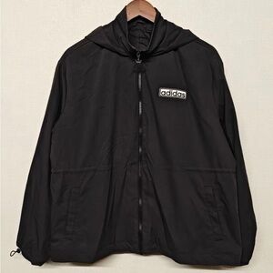 Adidas Men's Black Windbreaker Jacket